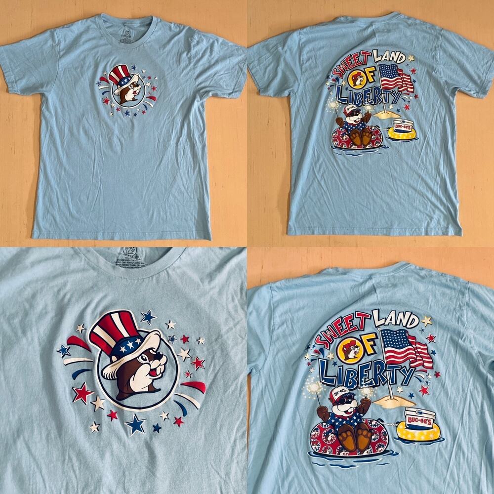 Buc-ees Men's Size XL Sweet Land Of Liberty Graphic Short Sleeve T-Shirt